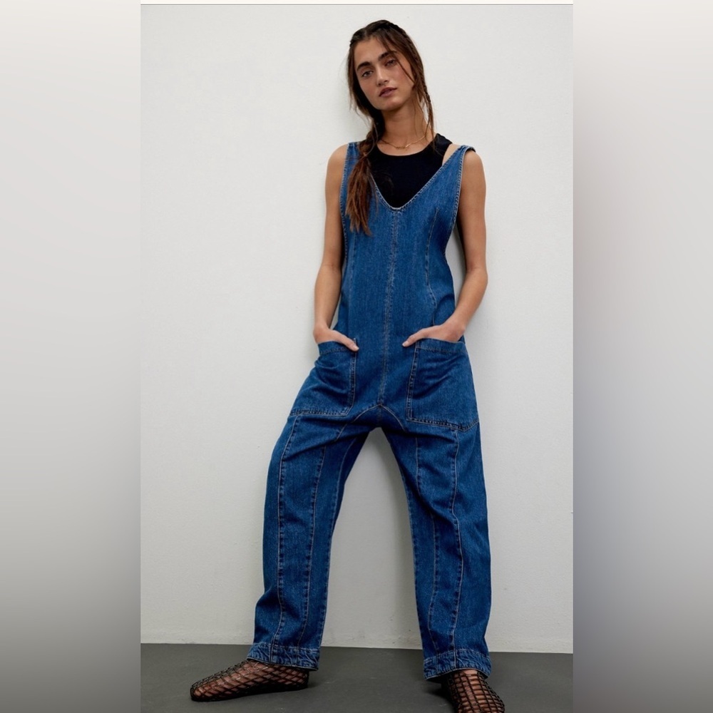 We The Free High Roller Jumpsuit Size L NWT
